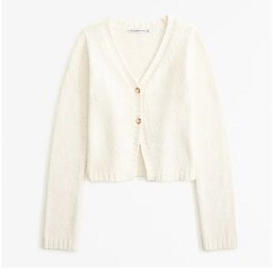 Abercrombie textural Cardigan size S cream NWT